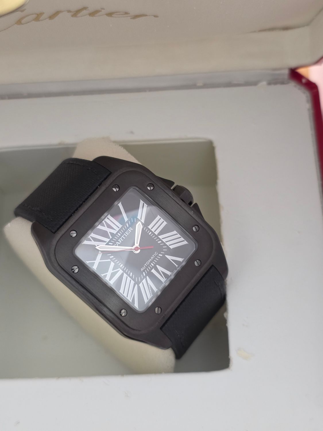 Cartier Santos 100 WSSA0006 Black Watch - 2017 Box &amp; Papers