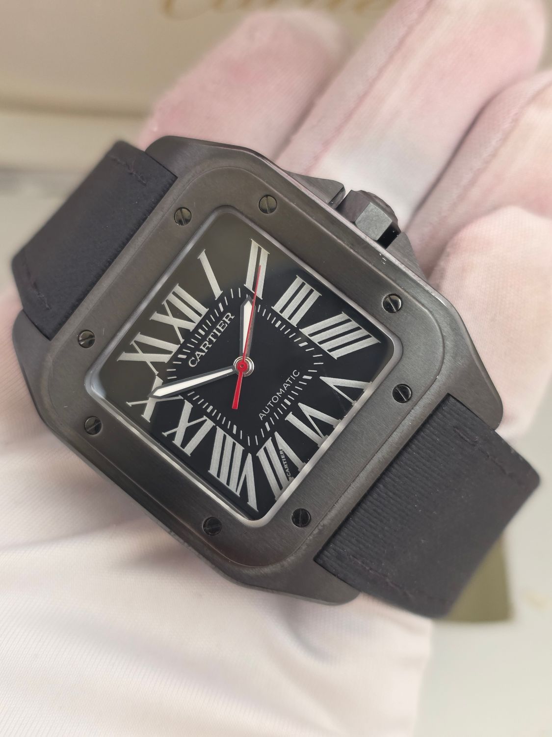 Cartier Santos 100 WSSA0006 Black Watch - 2017 Box &amp; Papers