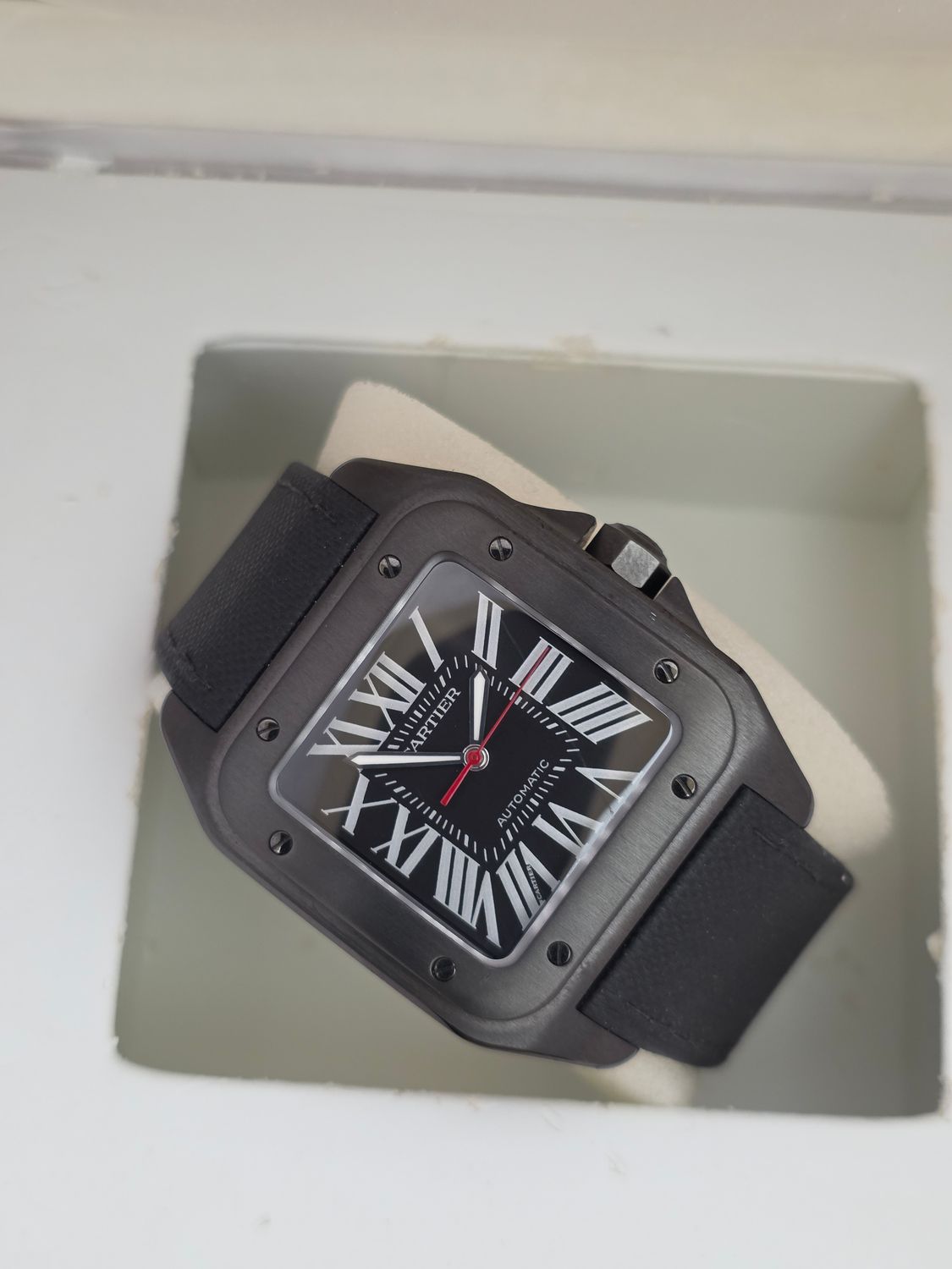 Cartier Santos 100 WSSA0006 Black Watch - 2017 Box &amp; Papers
