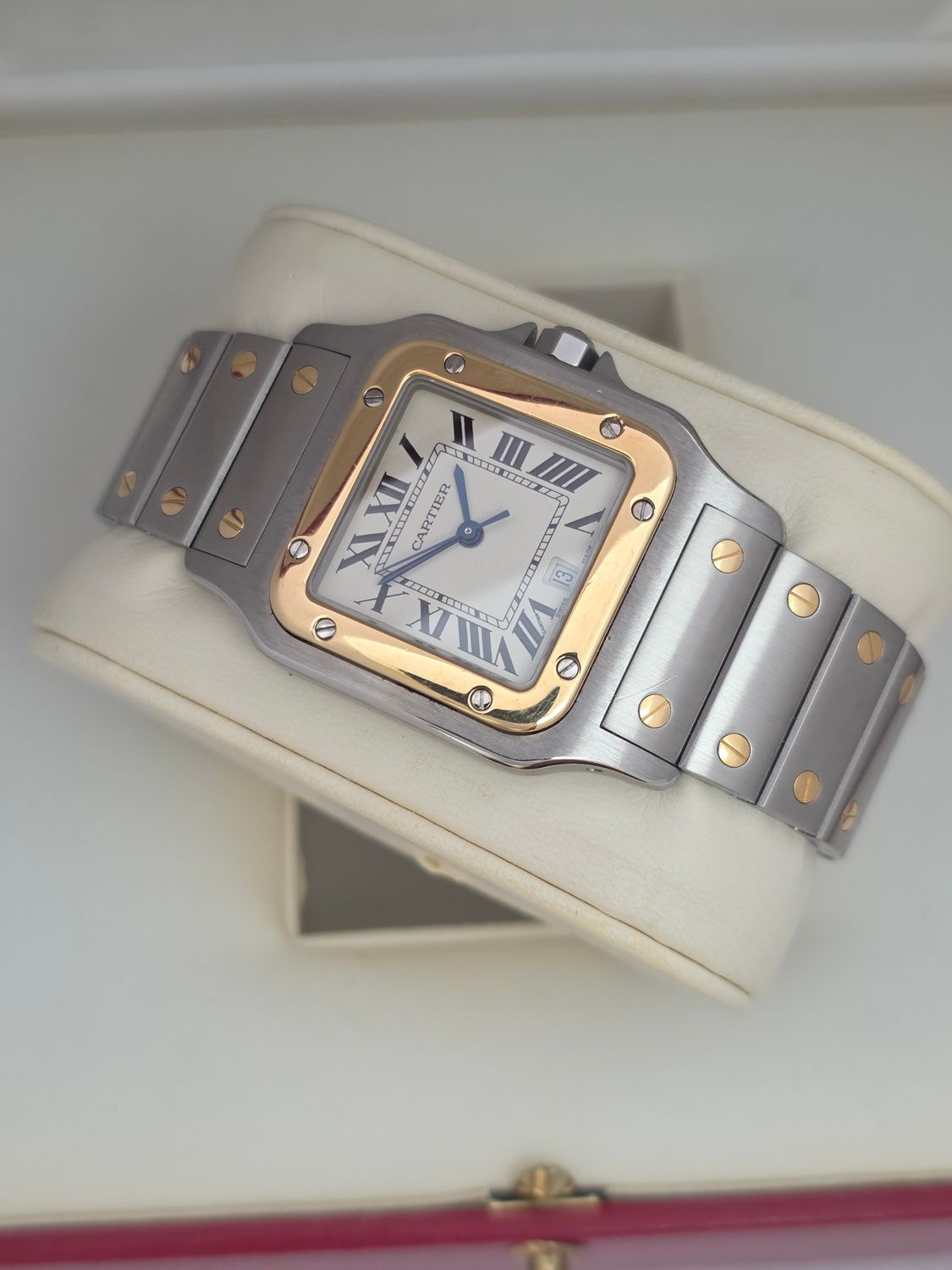 Cartier Santos Galbee Watch - 187901 18k Gold/Stainless Steel