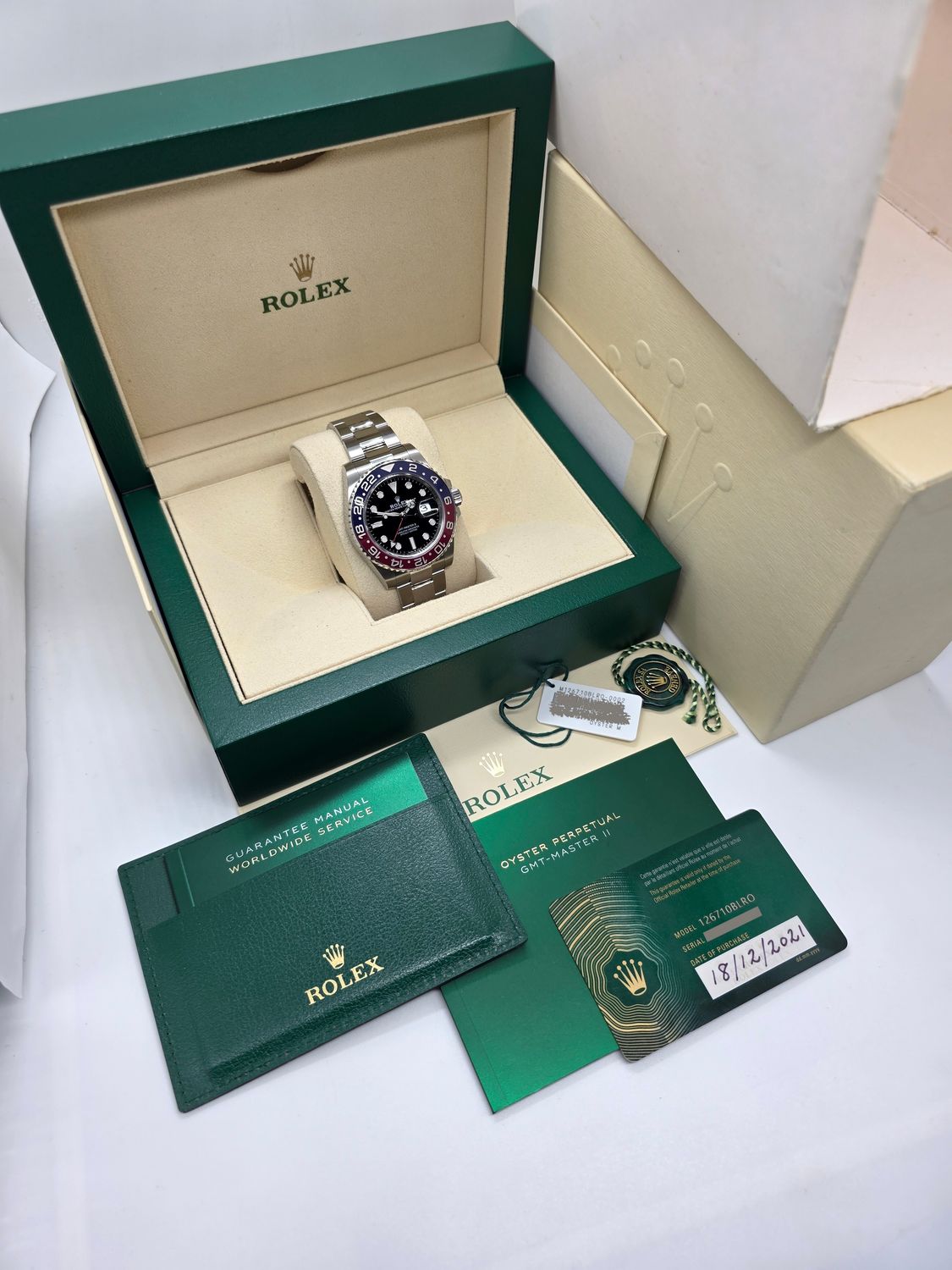 Rolex GMT-Master II Pepsi 126710BLRO Watch, 2021 Full Set 'Unpolished'