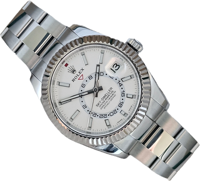 Rolex SkyDweller 326934 Watch, White Dial, 2018 Box &amp; Papers, 2024 Rolex Service