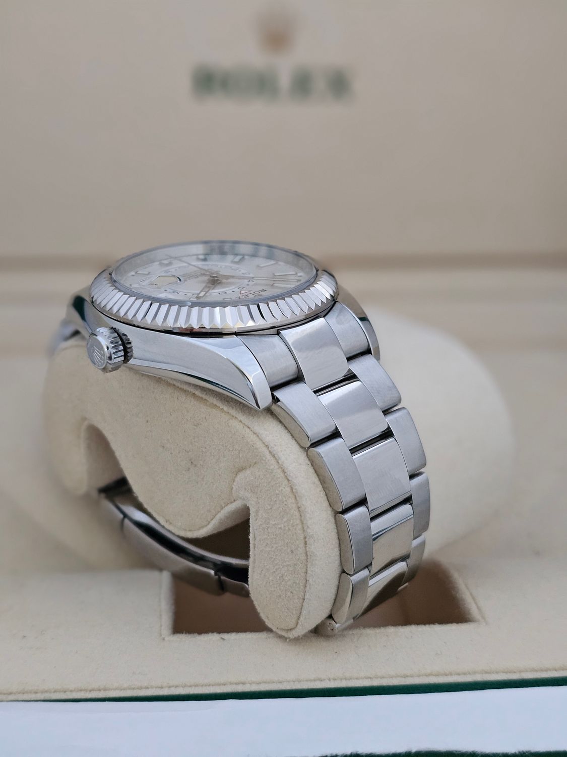 Rolex SkyDweller 326934 Watch, White Dial, 2018 Box &amp; Papers, 2024 Rolex Service