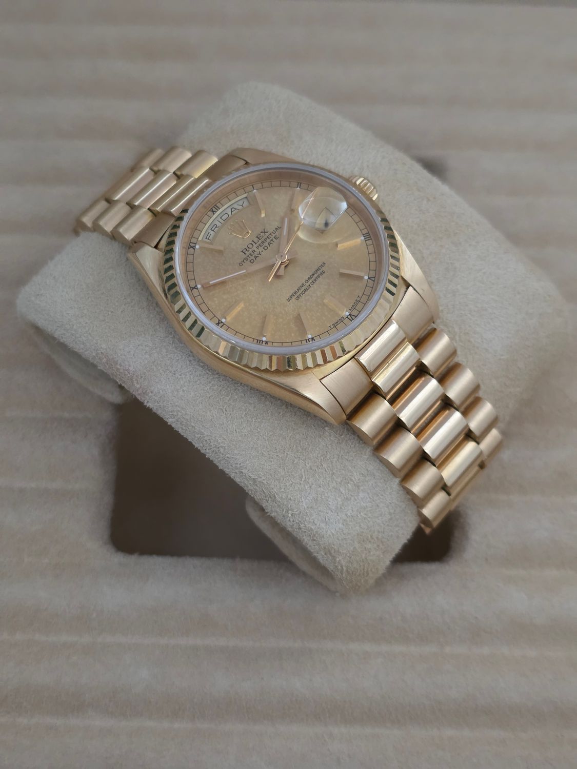 Rolex DayDate 18238 Gold Watch - Box &amp; Booklets Circa 1990