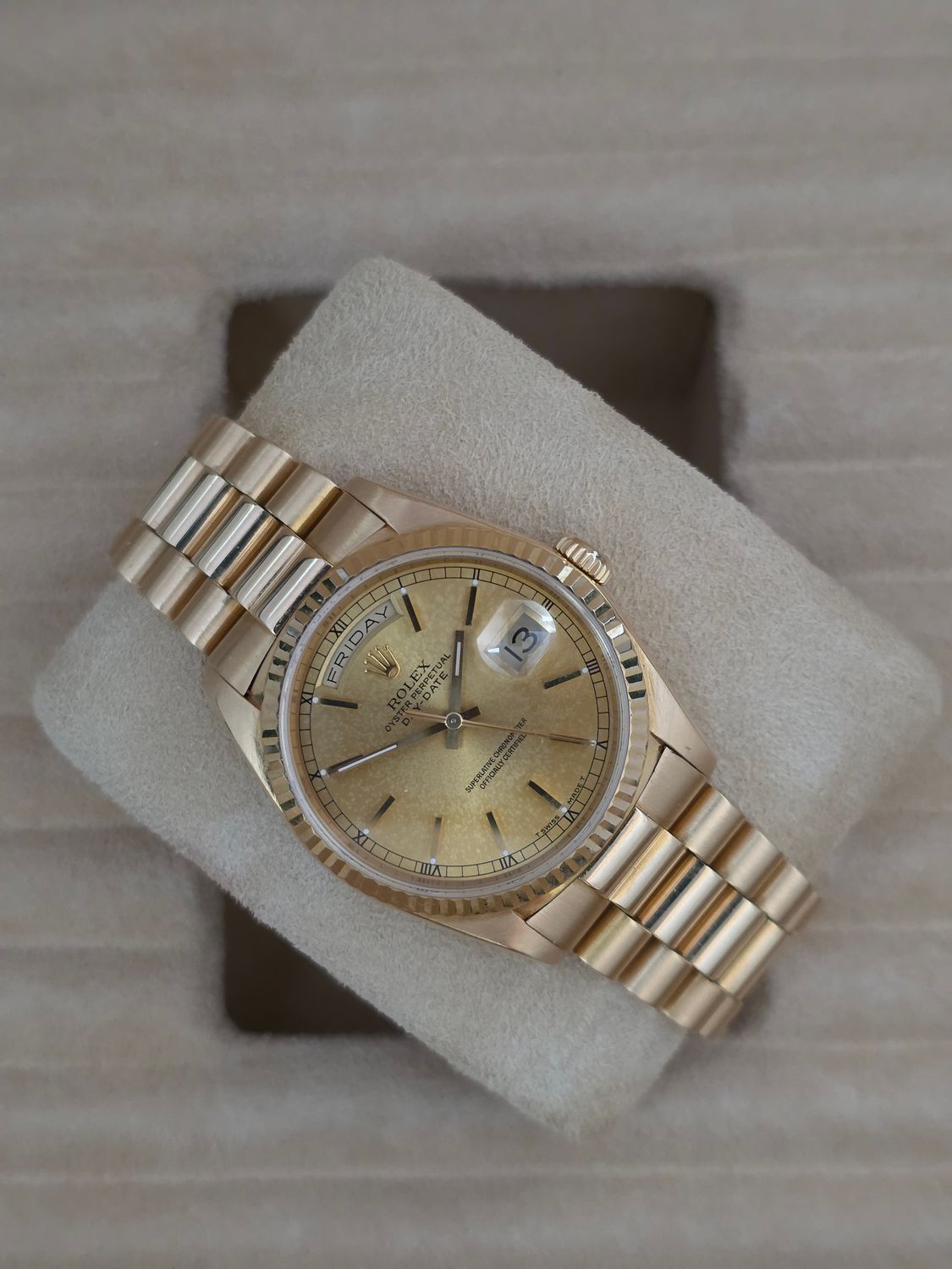 Rolex DayDate 18238 Gold Watch - Box &amp; Booklets Circa 1990