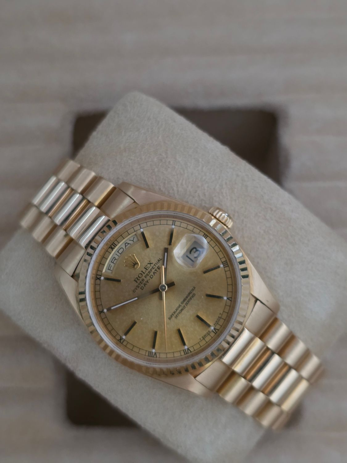 Rolex DayDate 18238 Gold Watch - Box &amp; Booklets Circa 1990