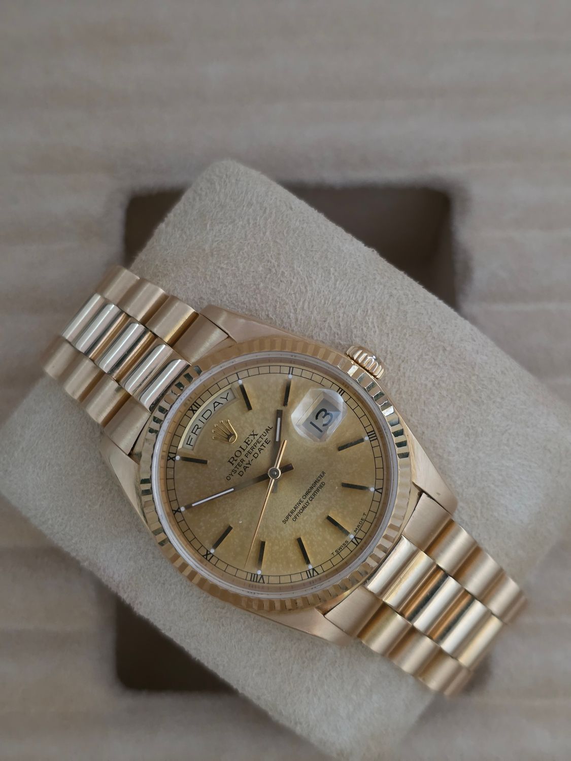 Rolex DayDate 18238 Gold Watch - Box &amp; Booklets Circa 1990