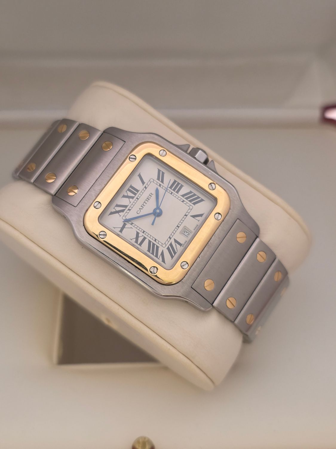 Cartier Santos Galbee 187901 Watch - 18k Gold/Stainless Steel