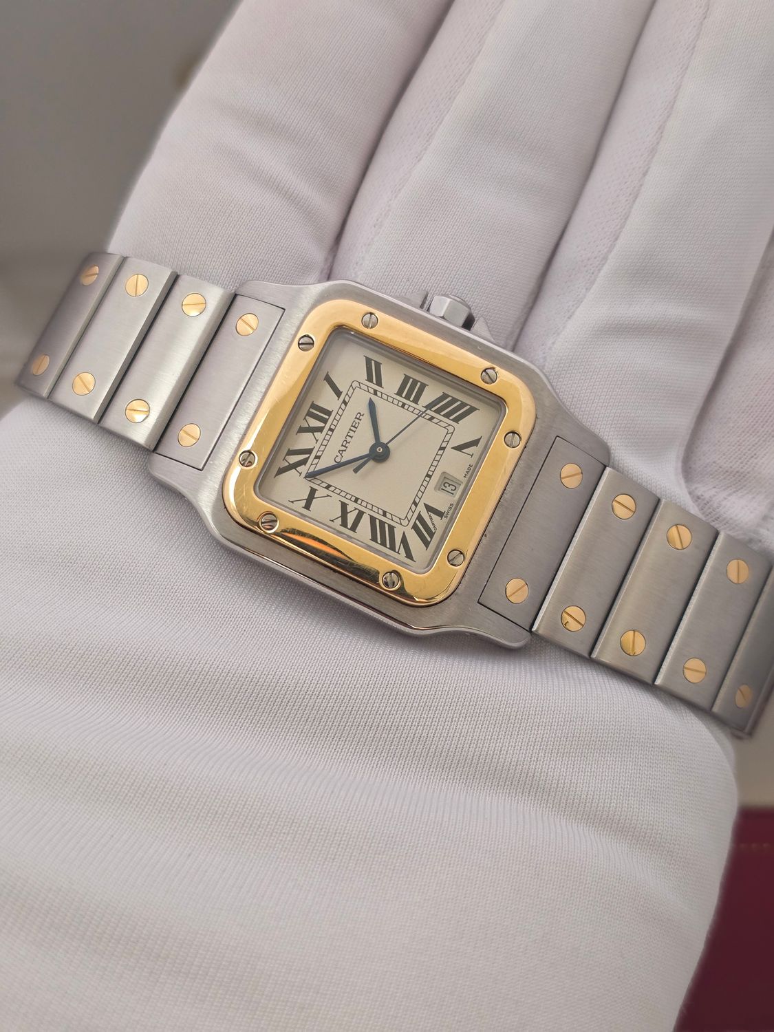 Cartier Santos Galbee 187901 Watch - 18k Gold/Stainless Steel