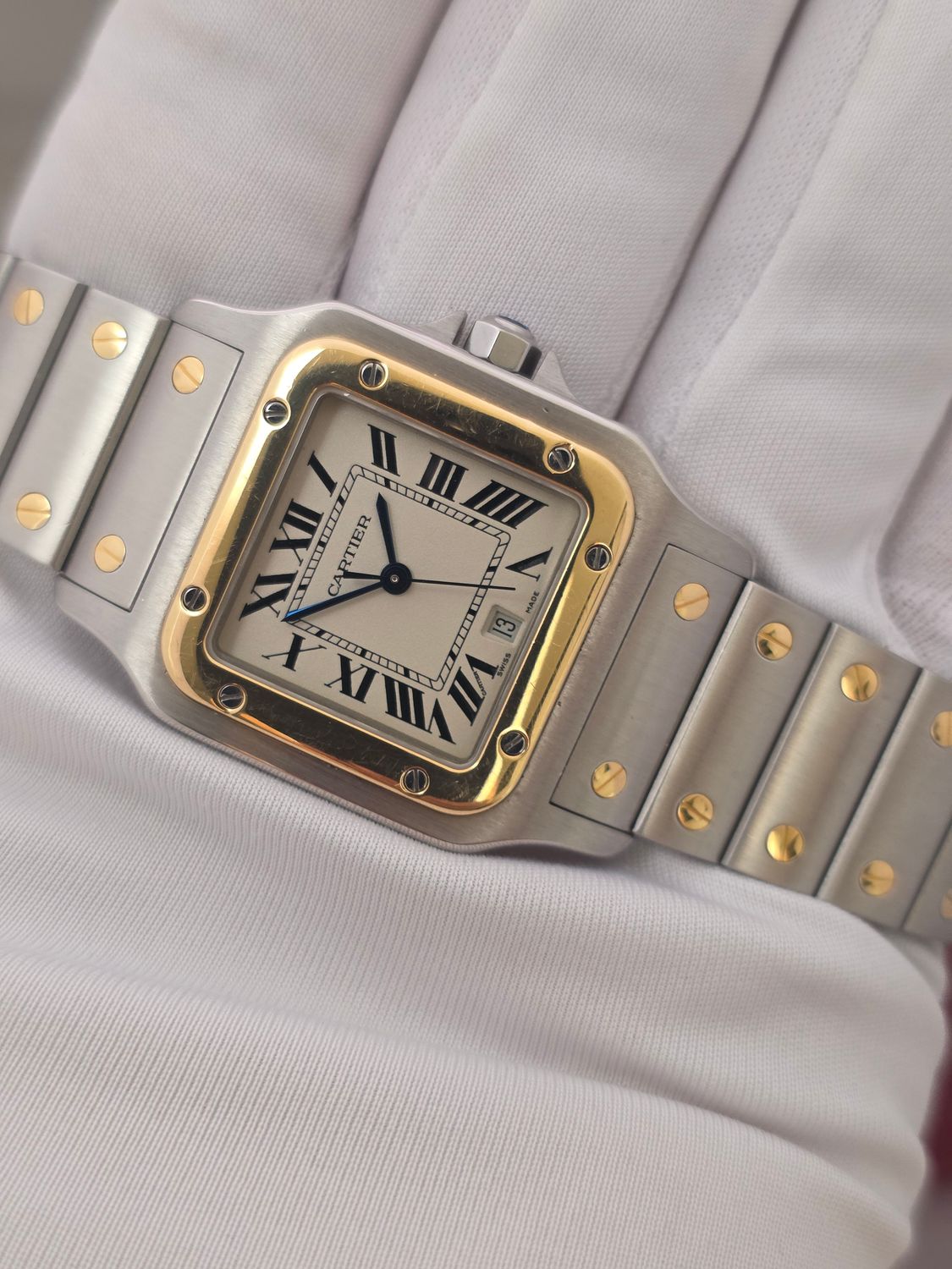 Cartier Santos Galbee 187901 Watch - 18k Gold/Stainless Steel