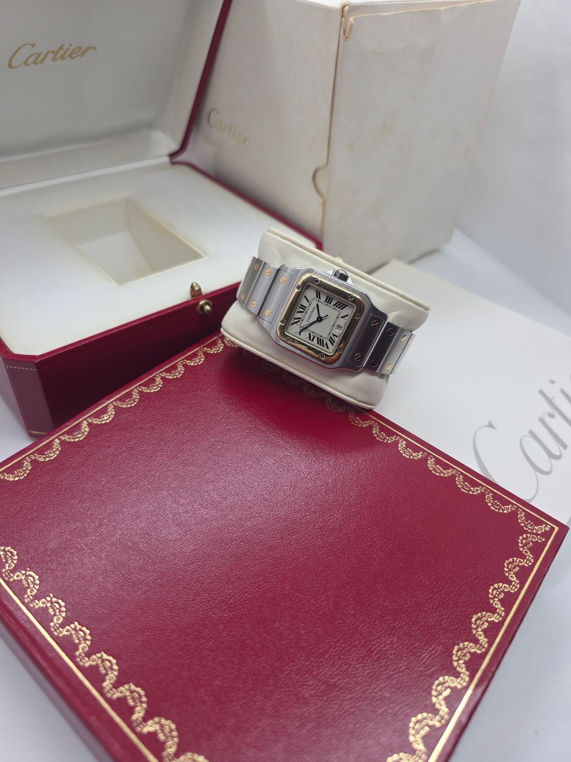 Cartier Santos Galbee 187901 Watch - 18k Gold/Stainless Steel