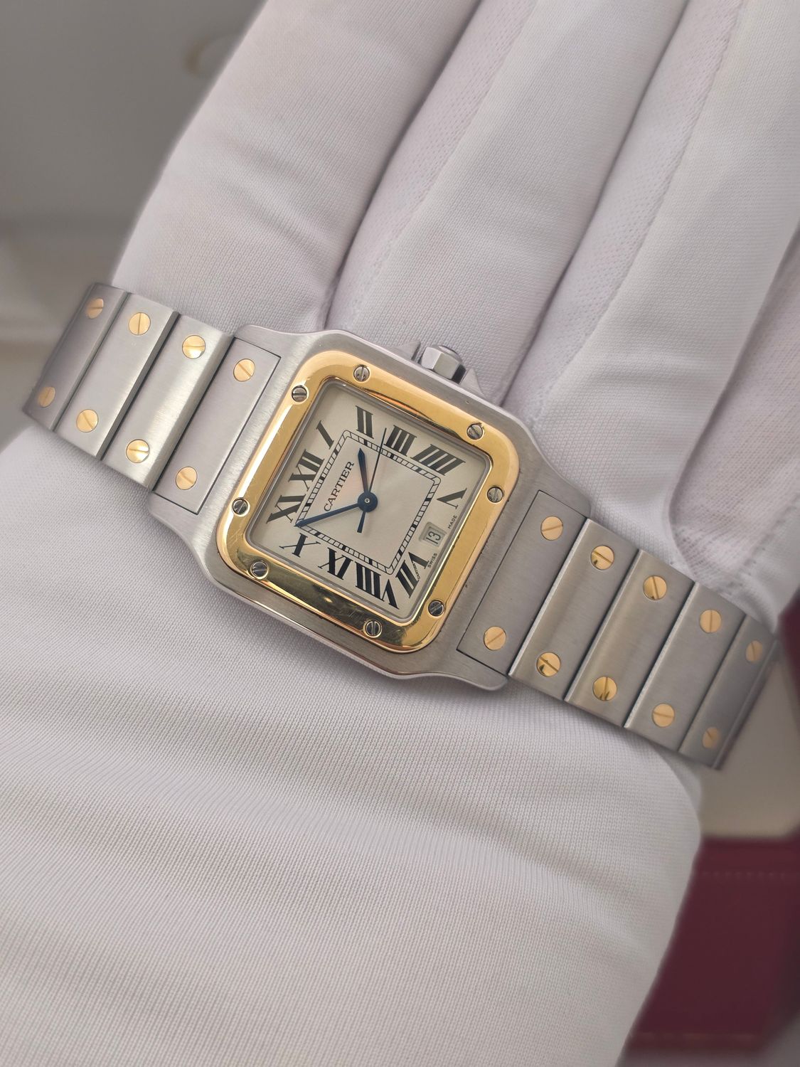 Cartier Santos Galbee 187901 Watch - 18k Gold/Stainless Steel