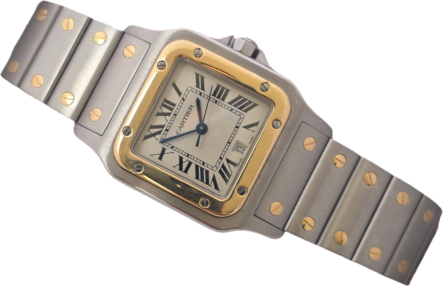 Cartier Santos Galbee 187901 Watch - 18k Gold/Stainless Steel