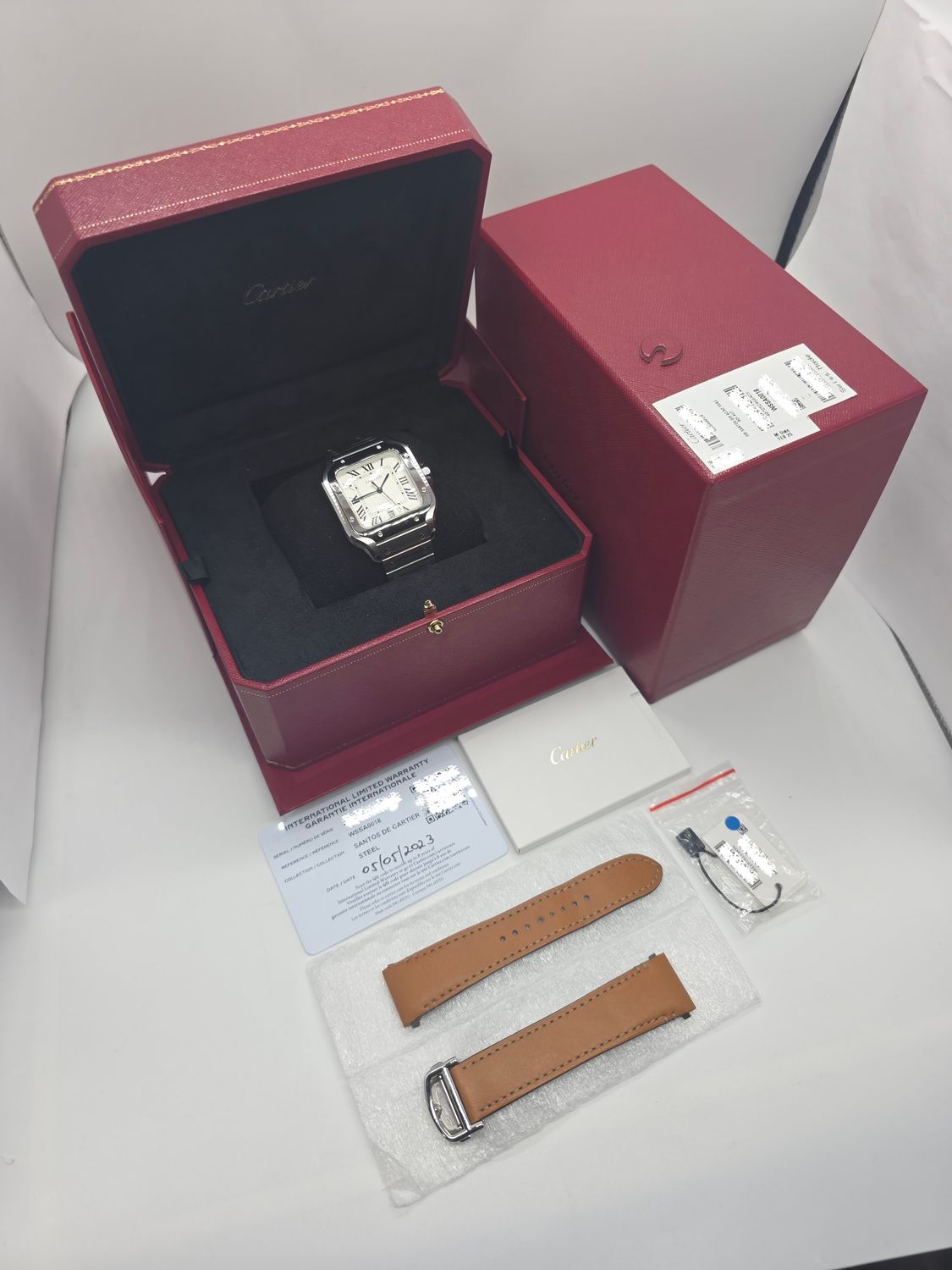 Cartier Santos De Cartier WSSA0018 Large, 2023 Full Set Excellent Condition