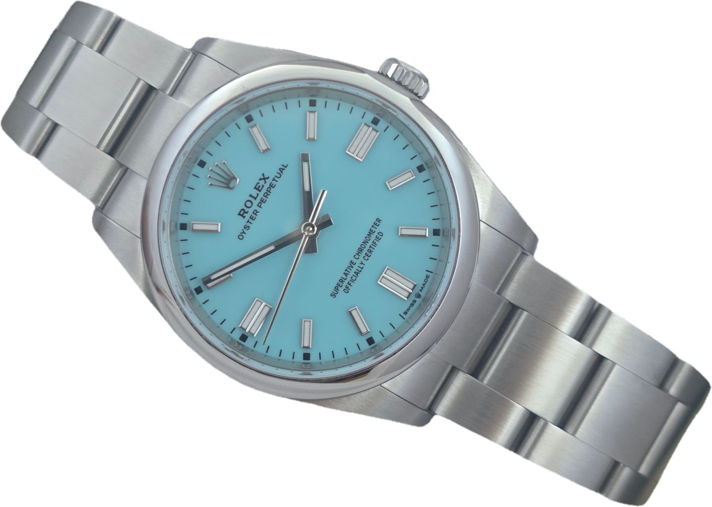 Rolex Oyster Perpetual Tiffany Dial 126000 Watch, 36mm 2024 Box &amp; Papers