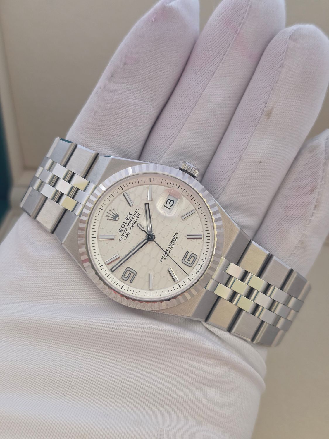 Rolex Land-Dweller 40mm 127334, 2025 Full Set Super Condition, 18k Gold Bezel