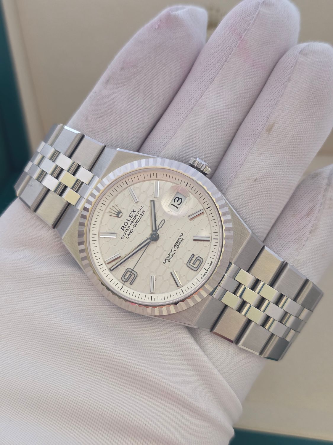 Rolex Land-Dweller 40mm 127334, 2025 Full Set Super Condition, 18k Gold Bezel