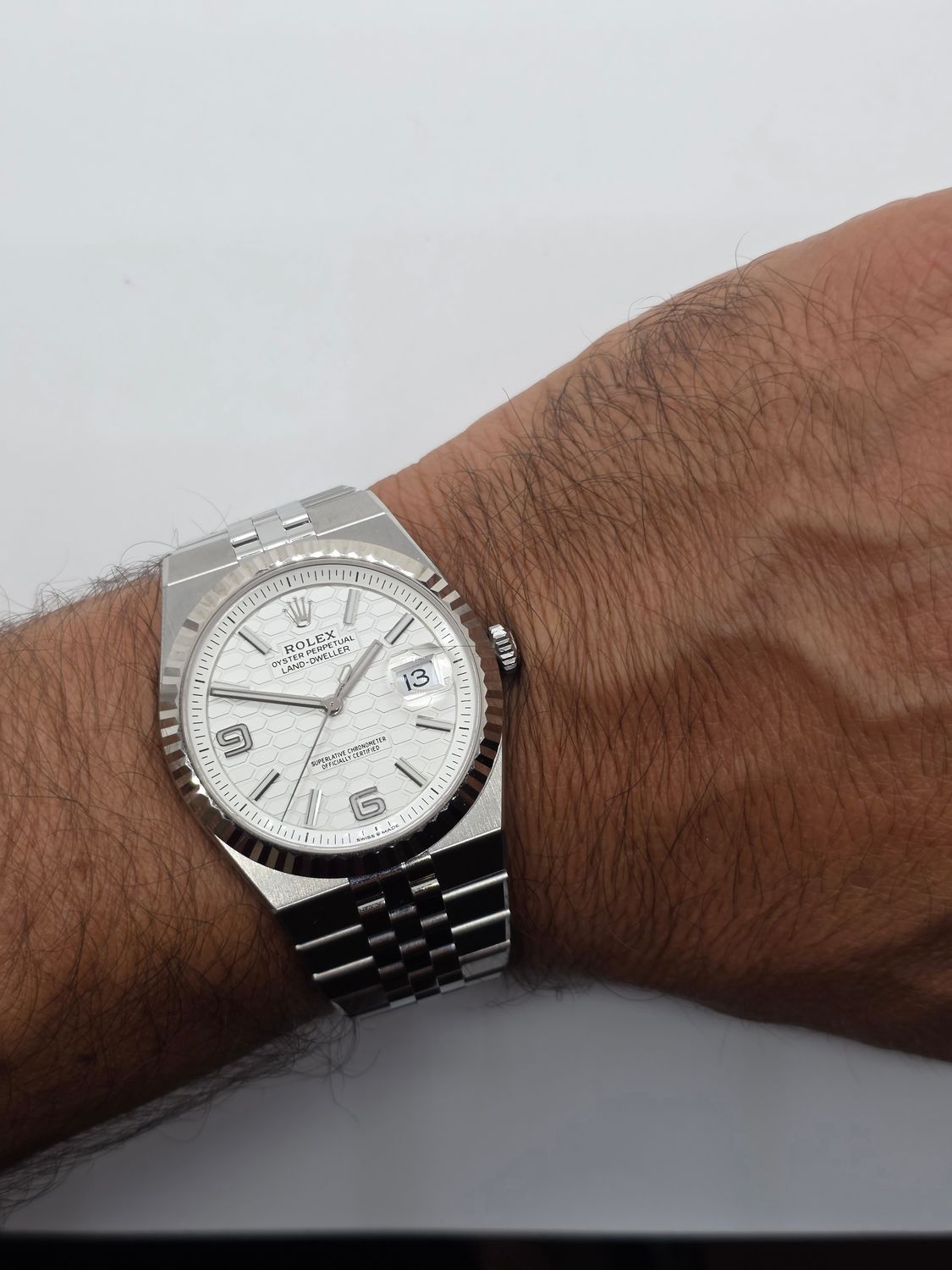 Rolex Land-Dweller 40mm 127334, 2025 Full Set Super Condition, 18k Gold Bezel
