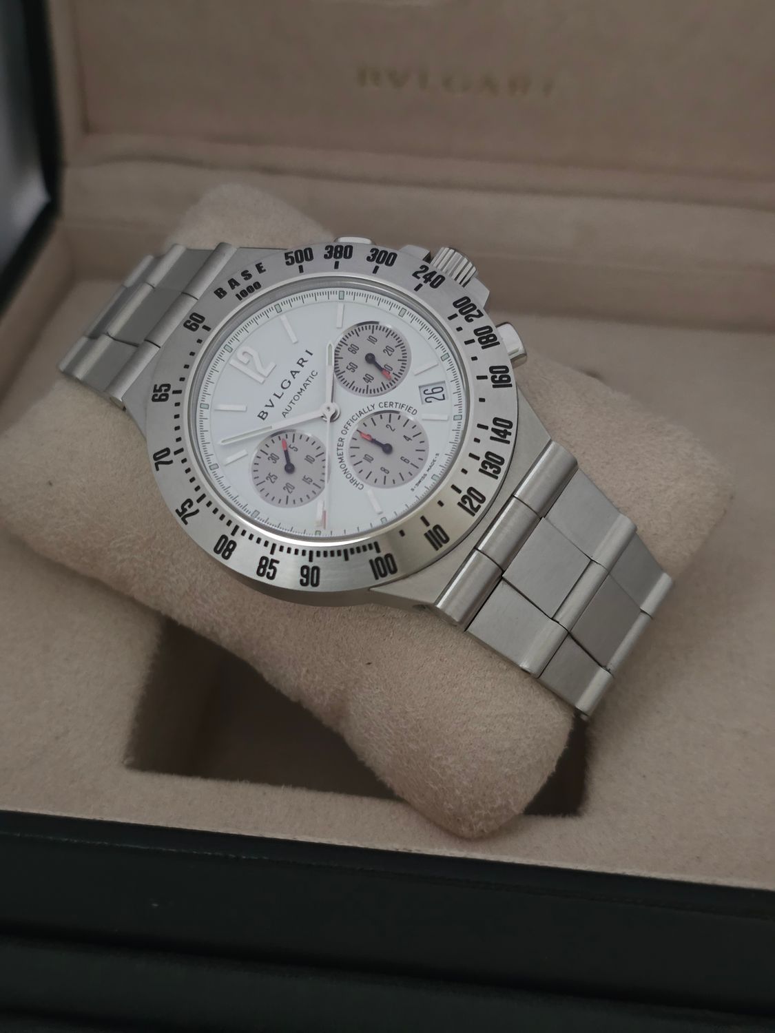 Bvlgari Diagono Professional CH40WSSD, White Chrono Automatic, 2005 Box &amp; Papers