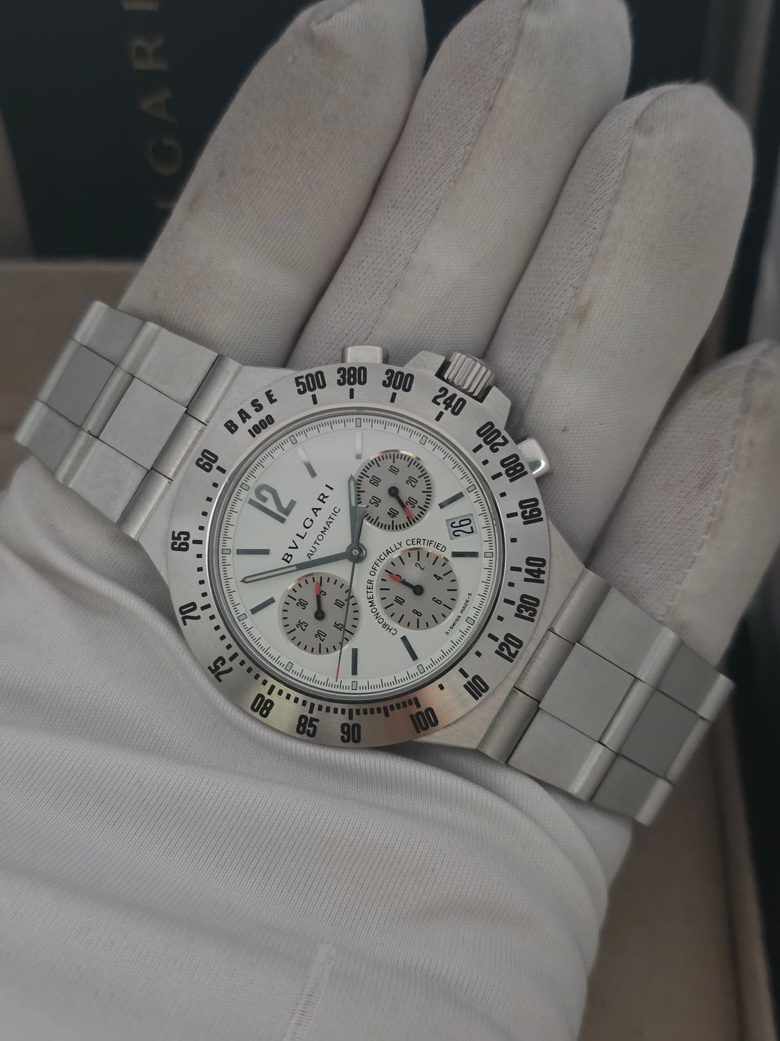Bvlgari Diagono Professional CH40WSSD, White Chrono Automatic, 2005 Box &amp; Papers