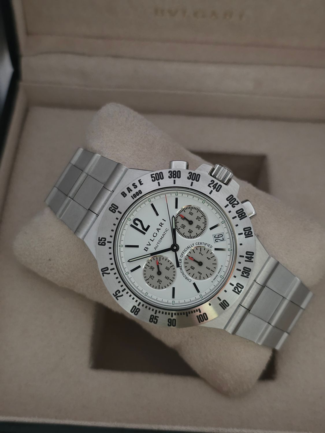 Bvlgari Diagono Professional CH40WSSD, White Chrono Automatic, 2005 Box &amp; Papers