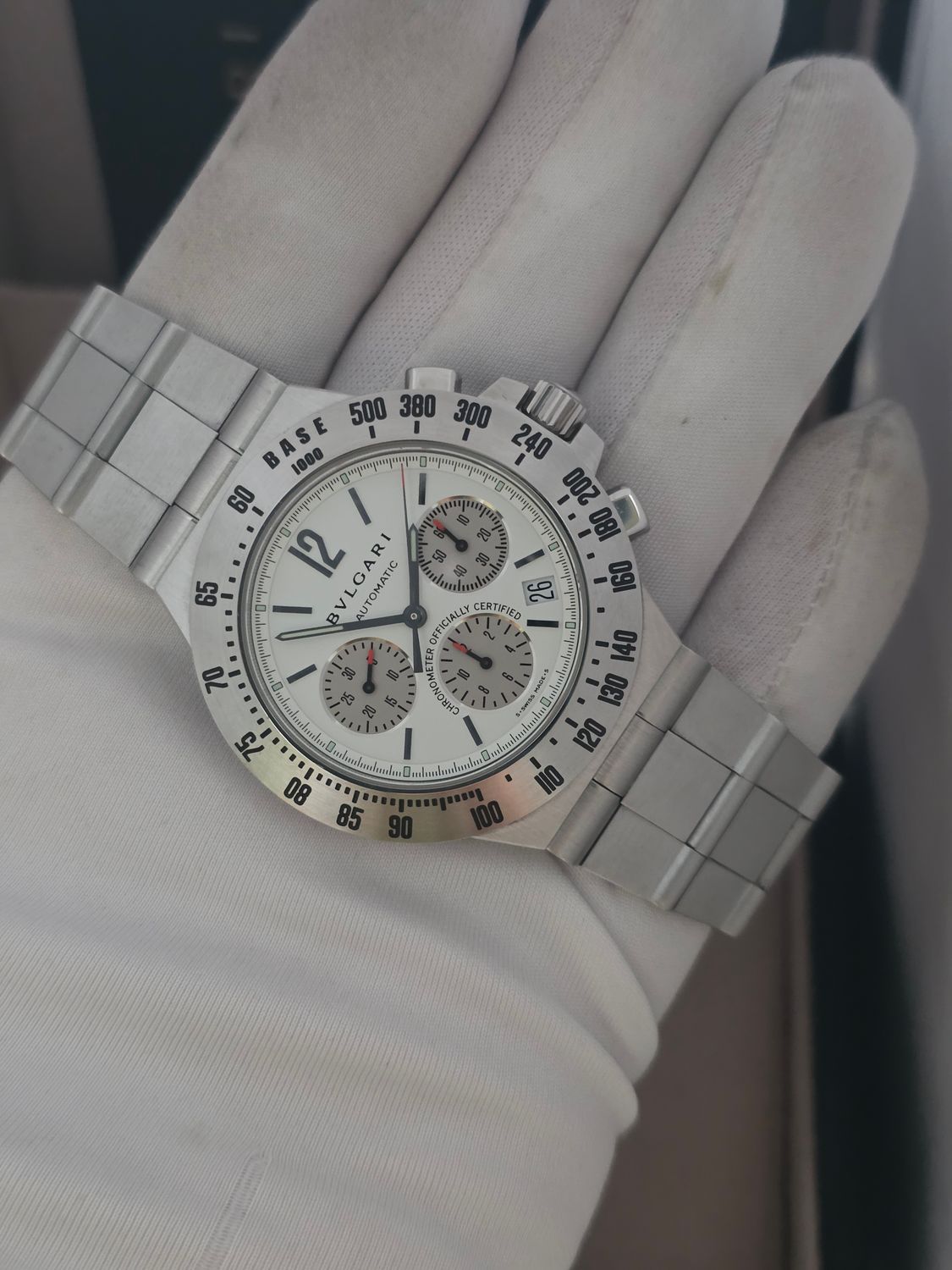Bvlgari Diagono Professional CH40WSSD, White Chrono Automatic, 2005 Box &amp; Papers