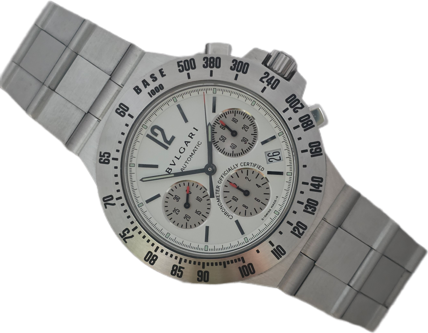 Bvlgari Diagono Professional CH40WSSD, White Chrono Automatic, 2005 Box &amp; Papers