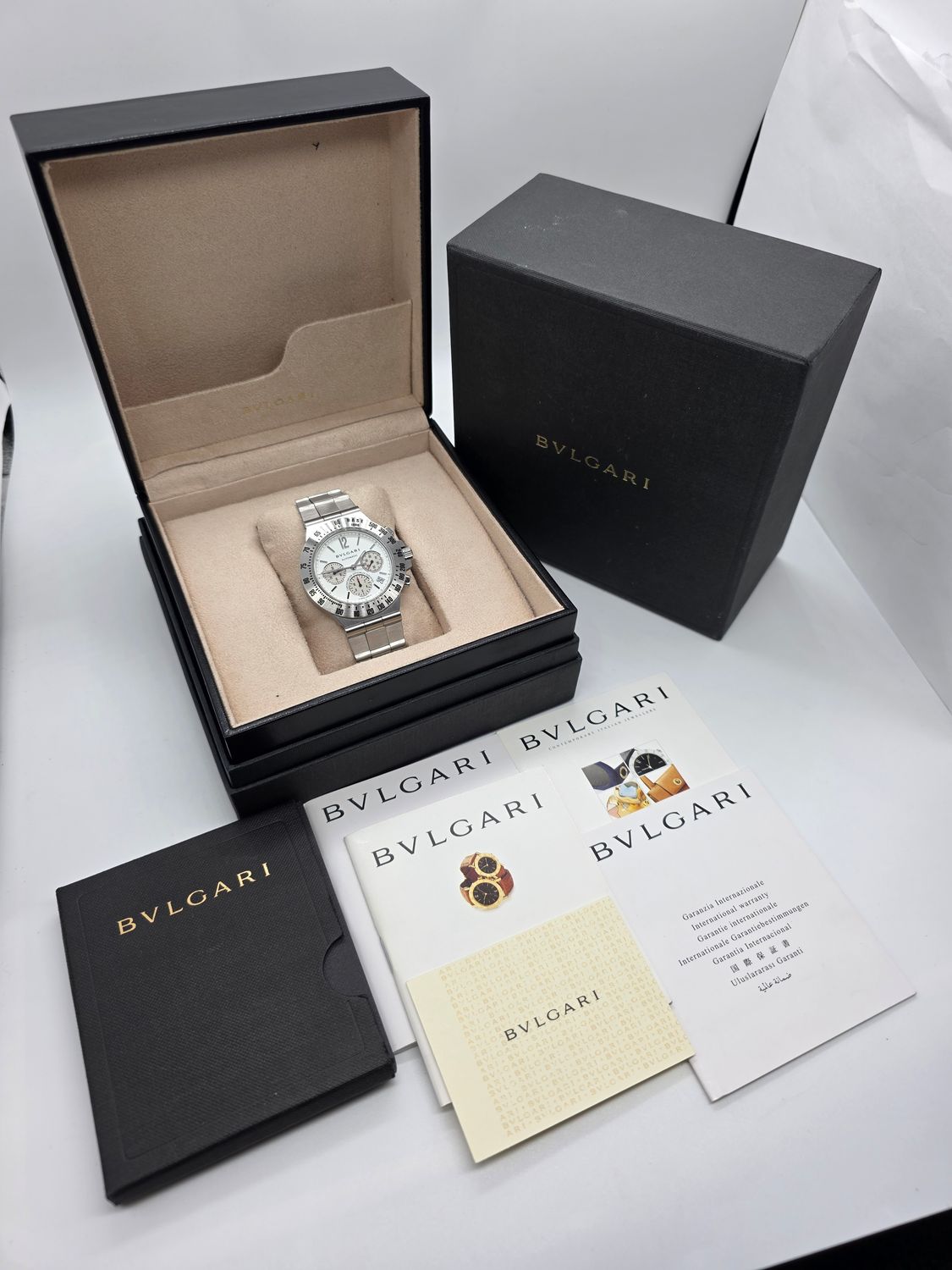 Bvlgari Diagono Professional CH40WSSD, White Chrono Automatic, 2005 Box &amp; Papers