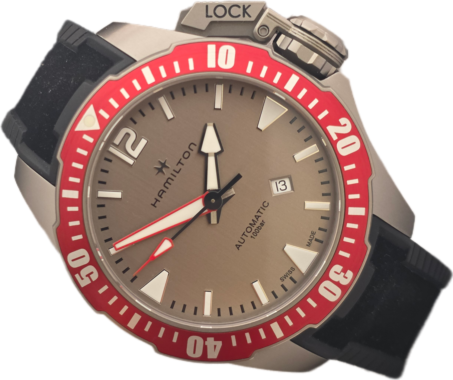 Hamilton Khaki Frogman Silver Dial Titanium Watch - H77805380 2024 Box &amp; Papers