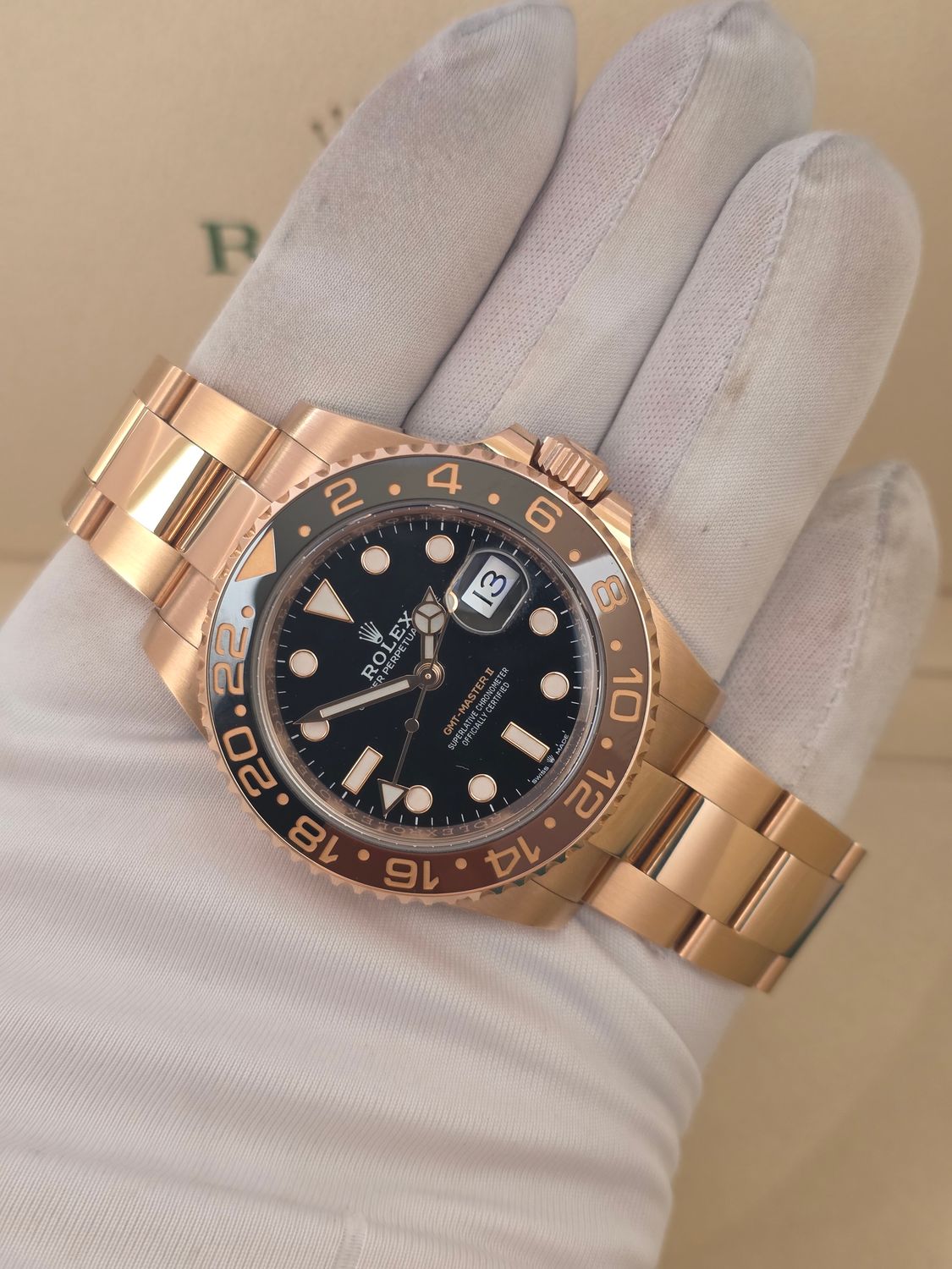 Rolex GMT-Master II 126715CHNR Rootbeer Watch, Everose Gold, 2019 Box &amp; Papers