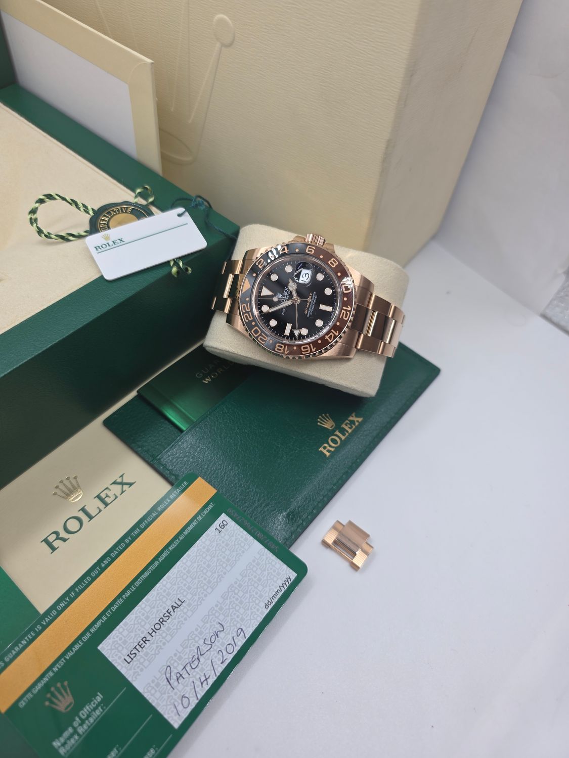 Rolex GMT-Master II 126715CHNR Rootbeer Watch, Everose Gold, 2019 Box &amp; Papers