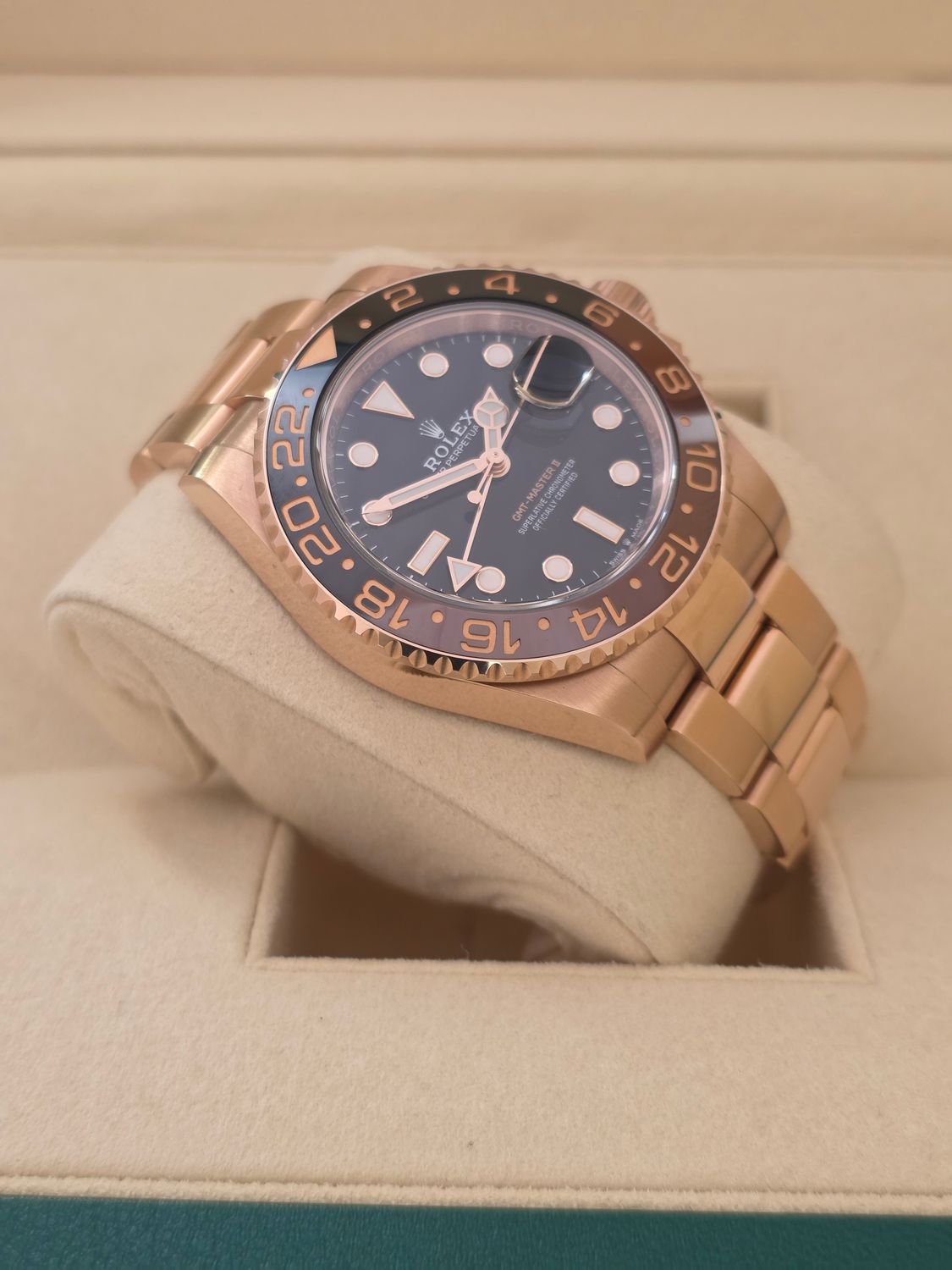 Rolex GMT-Master II 126715CHNR Rootbeer Watch, Everose Gold, 2019 Box &amp; Papers