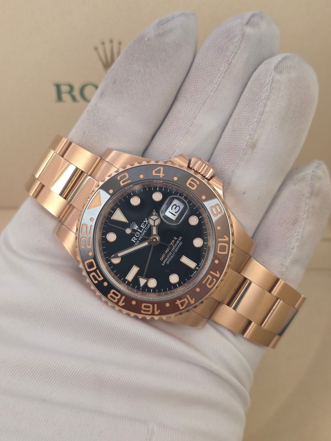 Rolex GMT-Master II 126715CHNR Rootbeer Watch, Everose Gold, 2019 Box &amp; Papers