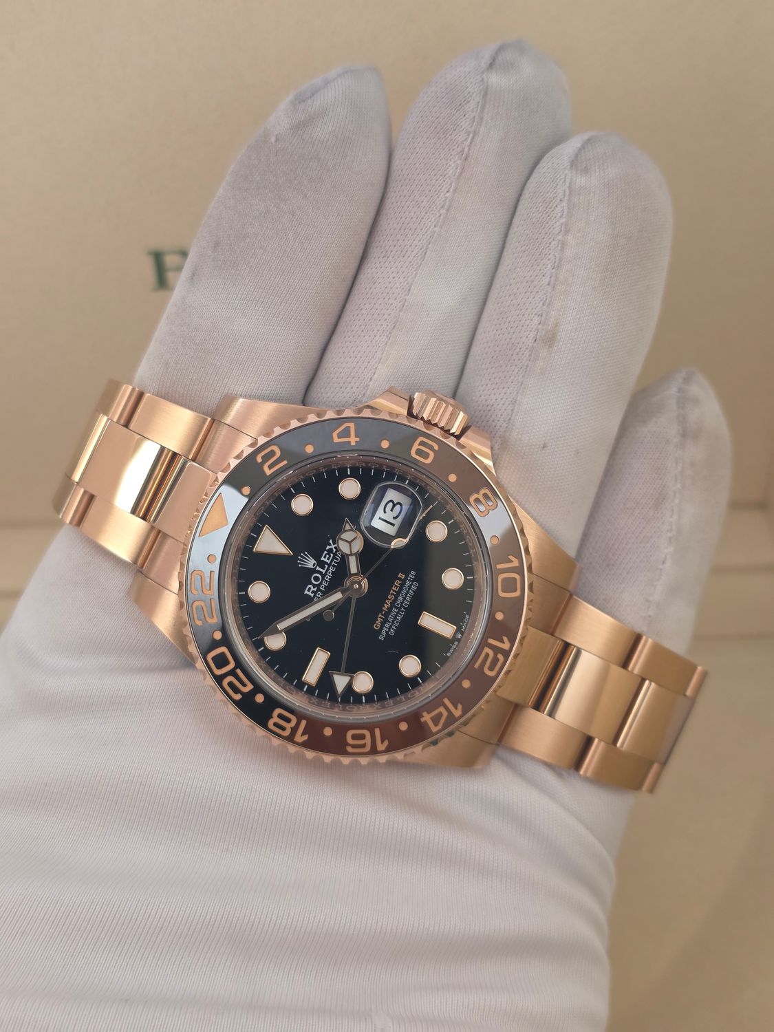 Rolex GMT-Master II 126715CHNR Rootbeer Watch, Everose Gold, 2019 Box &amp; Papers