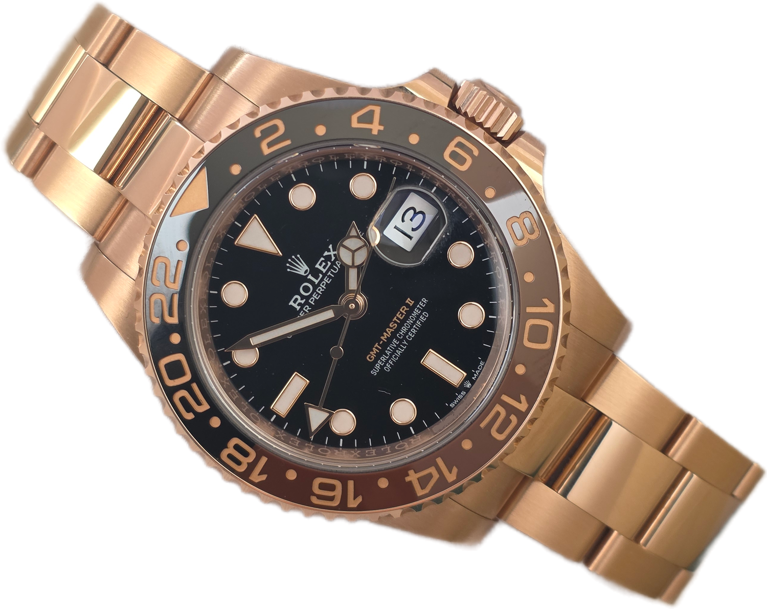 Rolex GMT-Master II 126715CHNR Rootbeer Watch, Everose Gold, 2019 Box &amp; Papers