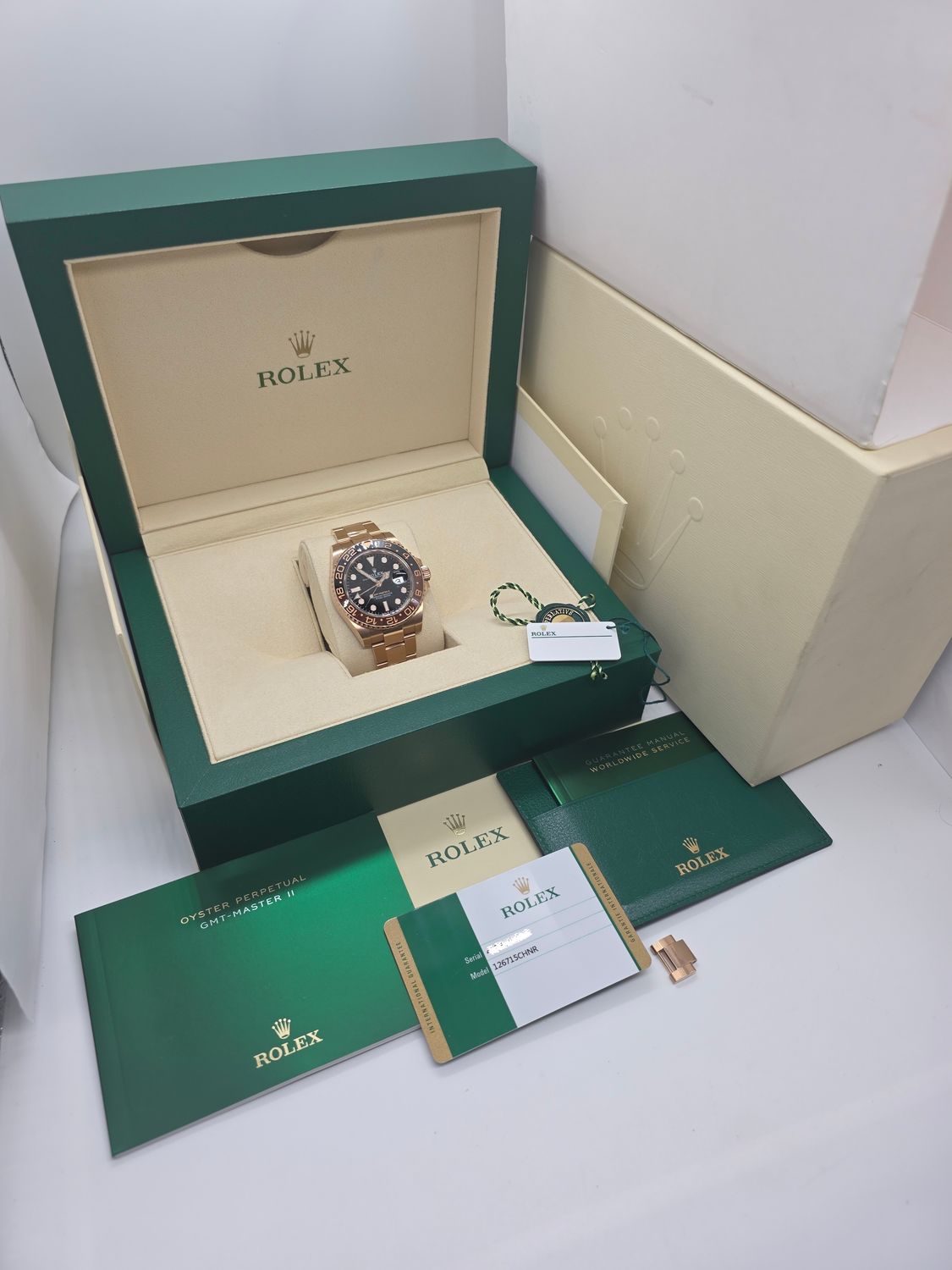 Rolex GMT-Master II 126715CHNR Rootbeer Watch, Everose Gold, 2019 Box &amp; Papers