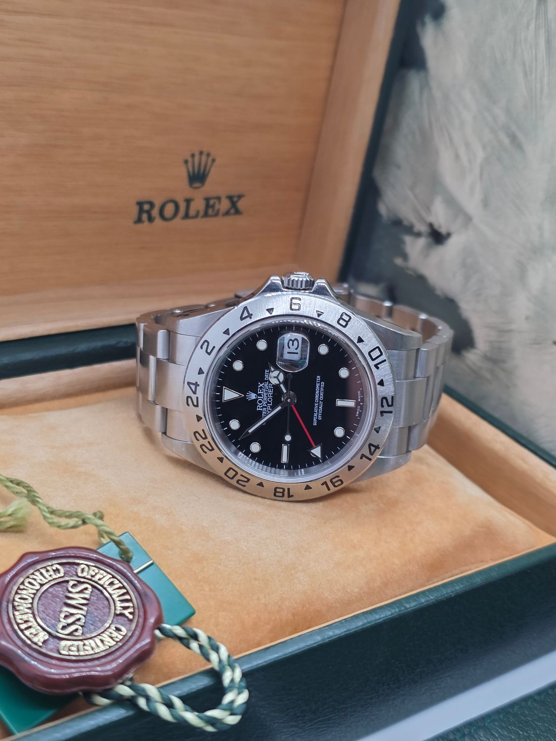 Rolex Explorer II 16570 Watch, Black Dial, 2007 Full Set, Excellent Condition