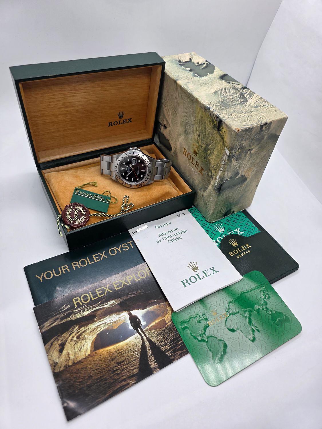 Rolex Explorer II 16570 Watch, Black Dial, 2007 Full Set, Excellent Condition