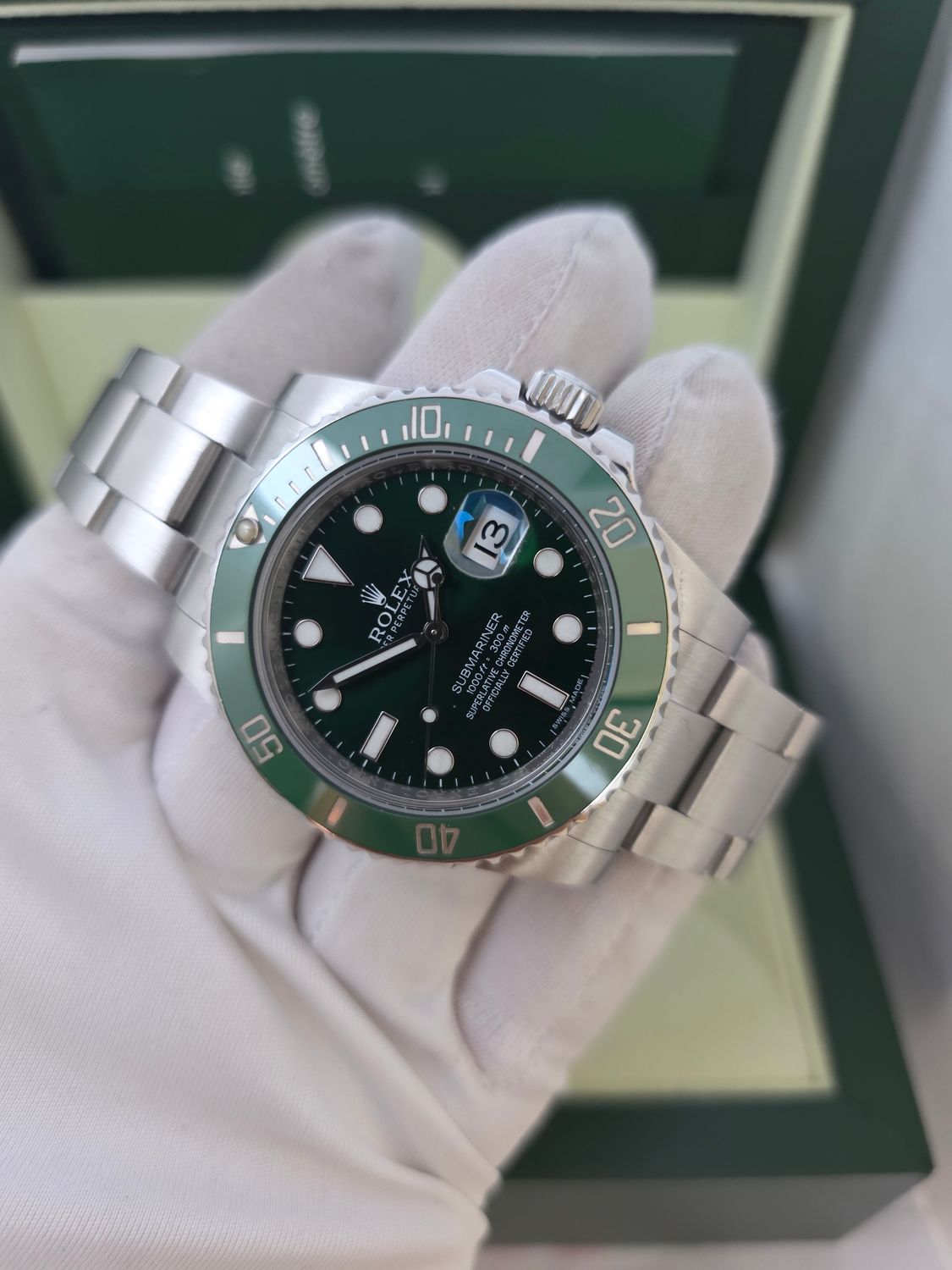 Rolex Submariner Date 116610LV Watch, Green Hulk, 2012 Full Set