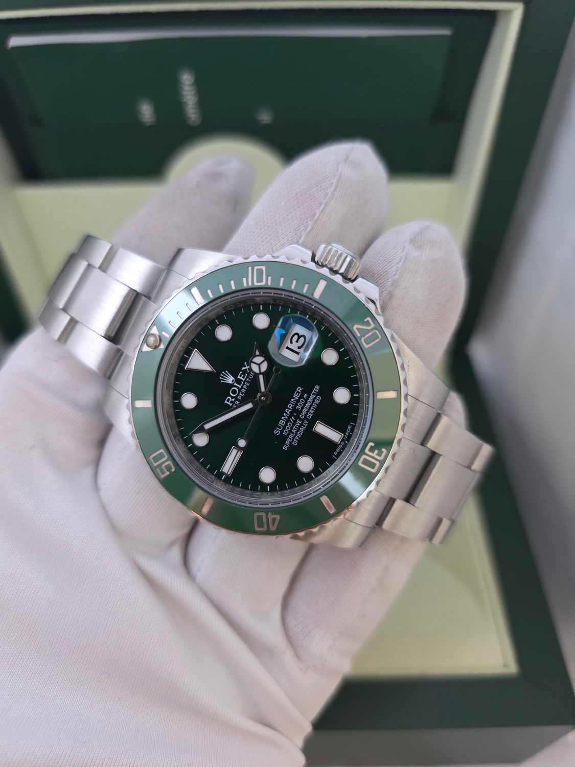 Rolex Submariner Date 116610LV Watch, Green Hulk, 2012 Full Set