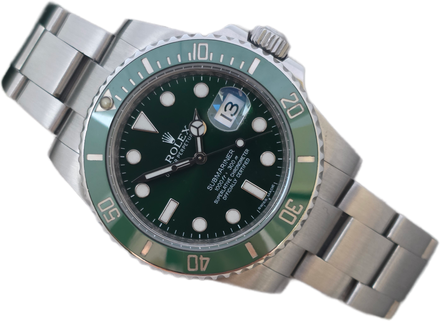 Rolex Submariner Date 116610LV Watch, Green Hulk, 2012 Full Set