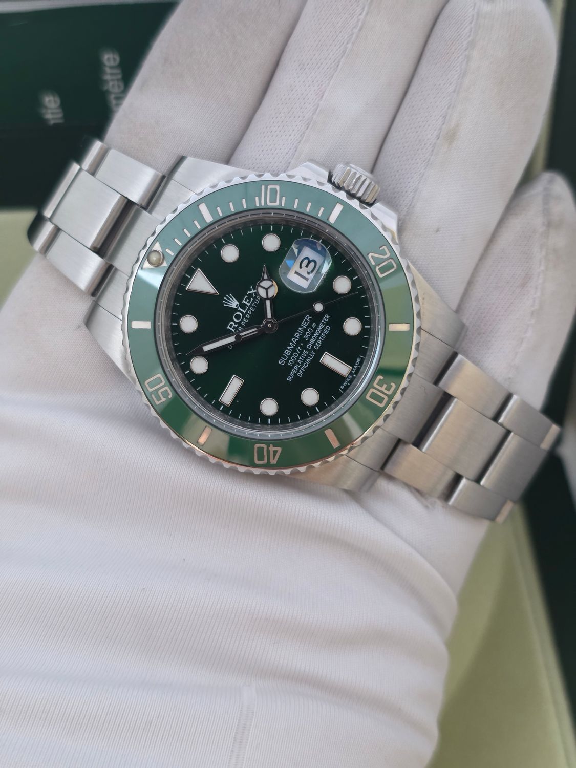 Rolex Submariner Date 116610LV Watch, Green Hulk, 2012 Full Set