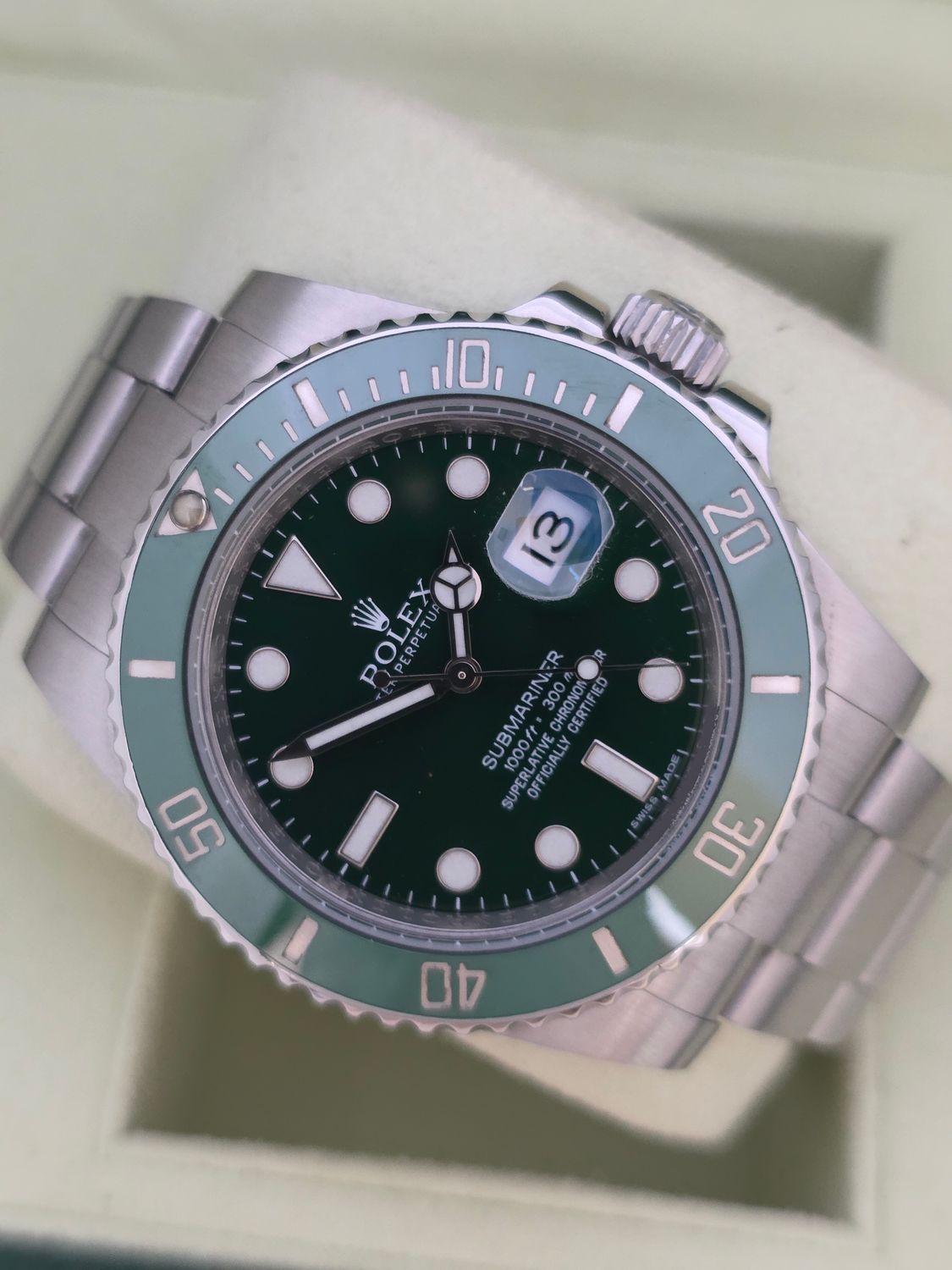 Rolex Submariner Date 116610LV Watch, Green Hulk, 2012 Full Set