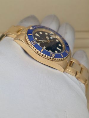 Rolex Submariner Date 116618LB, 18K Gold Bluesy 2017 Box & Papers, Excellent Condition