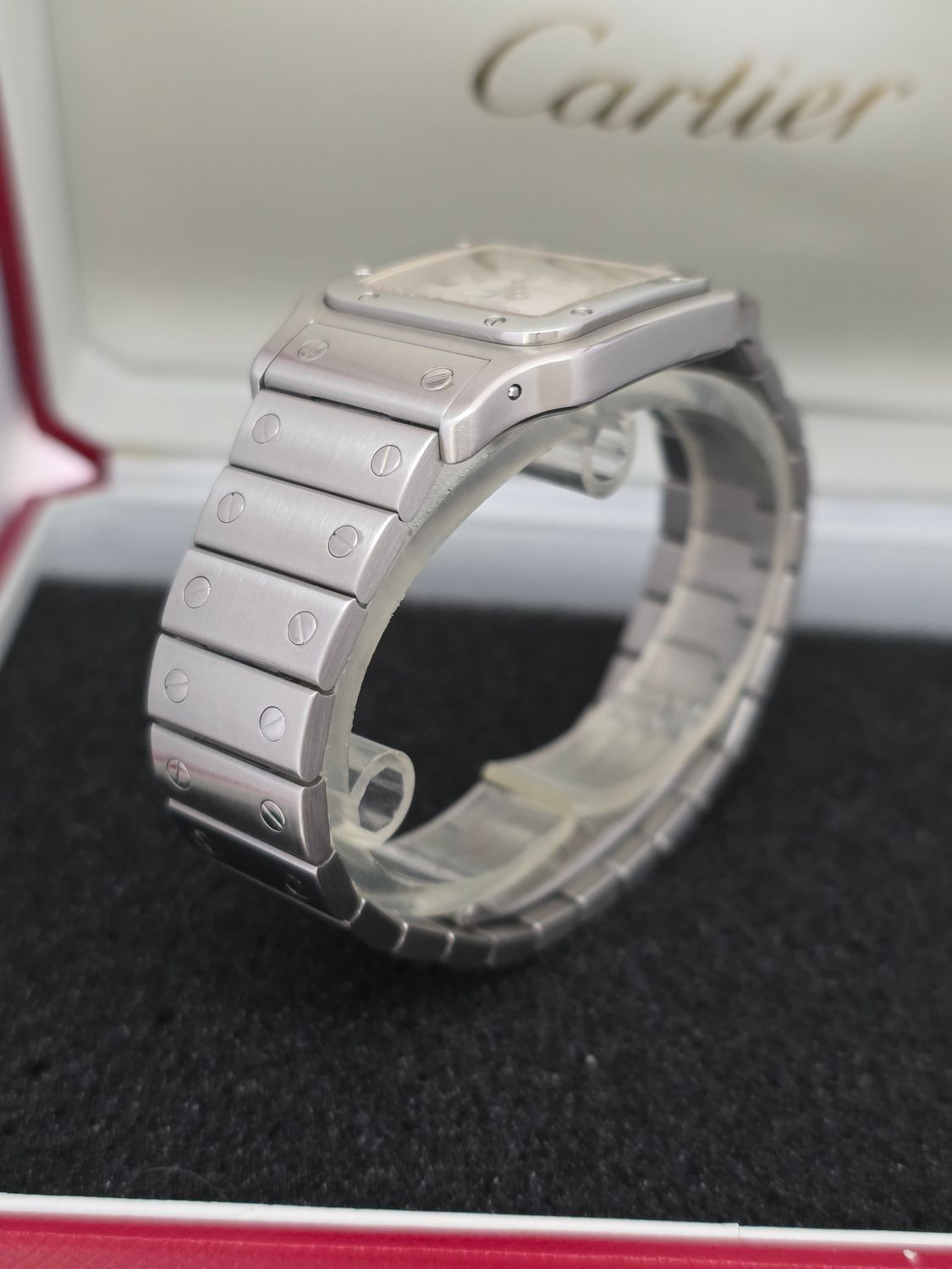 Cartier Santos Galbee W20055D6 2319, Silver Guilloche Dial, 29mm Automatic Watch