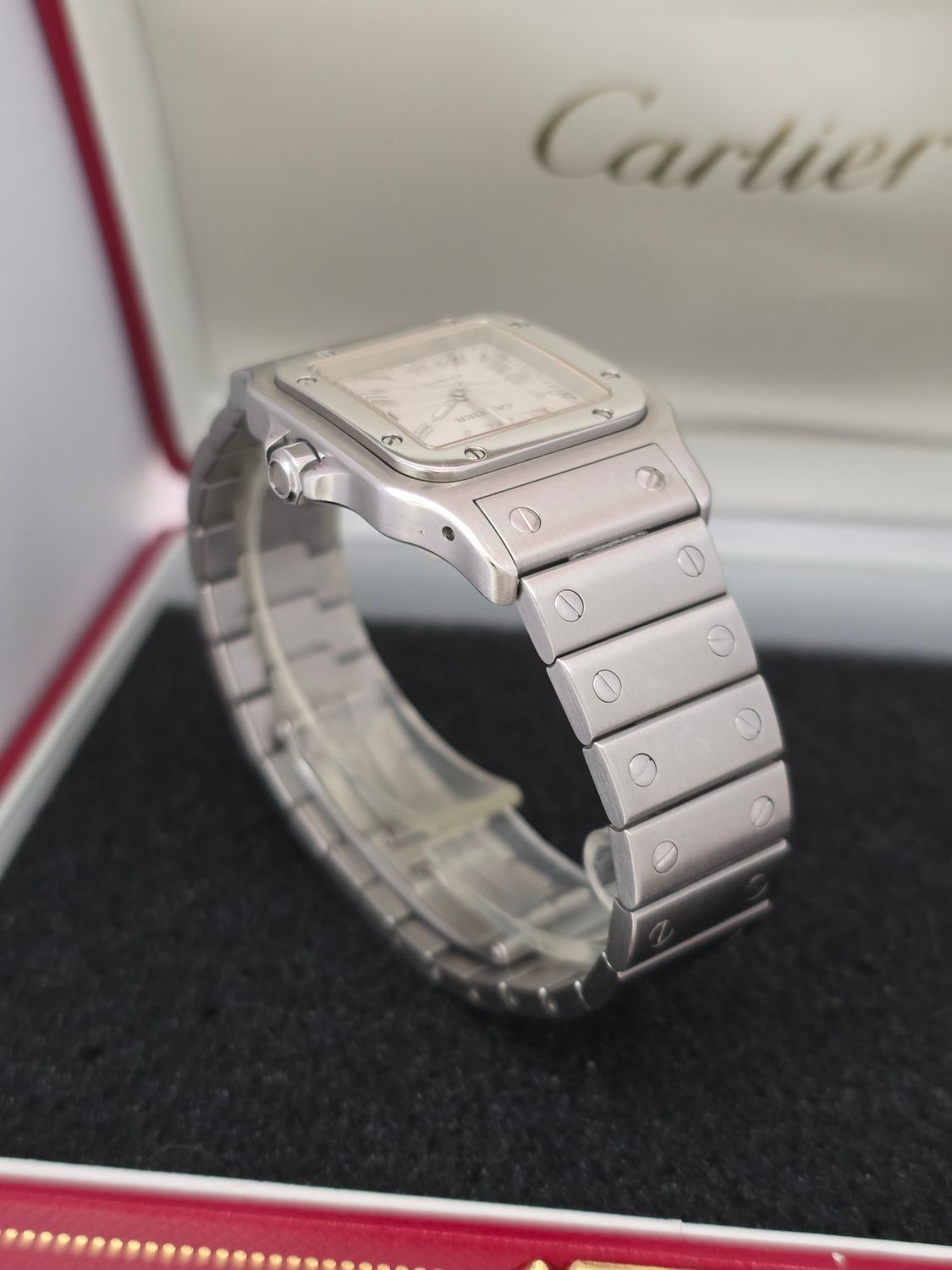 Cartier Santos Galbee W20055D6 2319, Silver Guilloche Dial, 29mm Automatic Watch