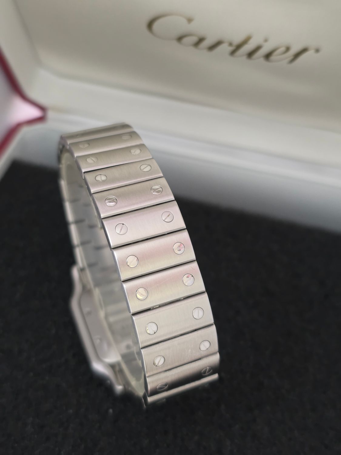 Cartier Santos Galbee W20055D6 2319, Silver Guilloche Dial, 29mm Automatic Watch
