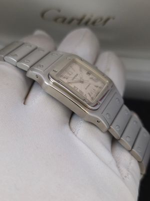 Cartier Santos Galbee W20055D6 2319, Silver Guilloche Dial, 29mm Automatic Watch