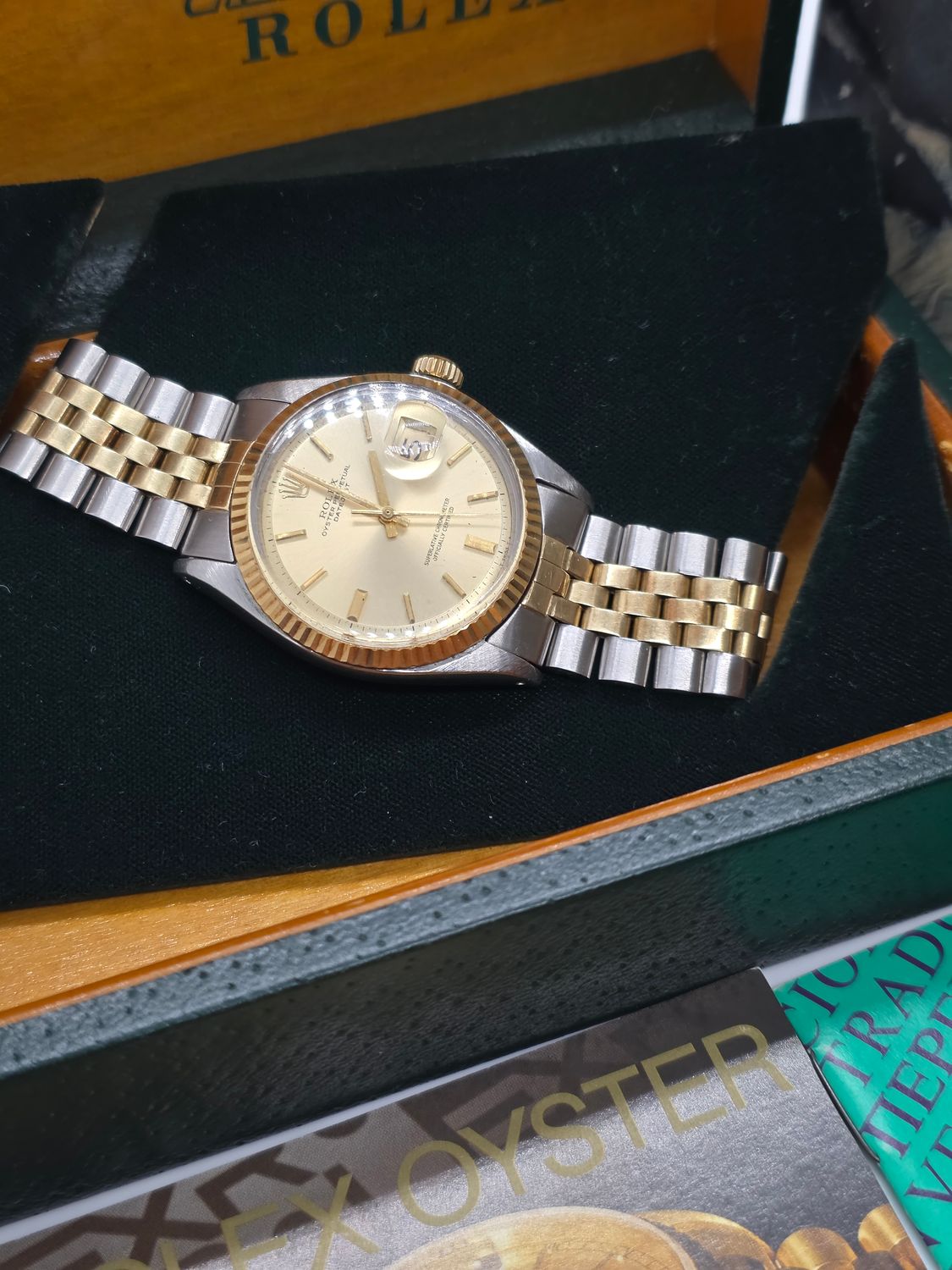 Rolex Datejust 1601 36mm Watch, Steel &amp; 18k Yellow Gold Box Set, 1971