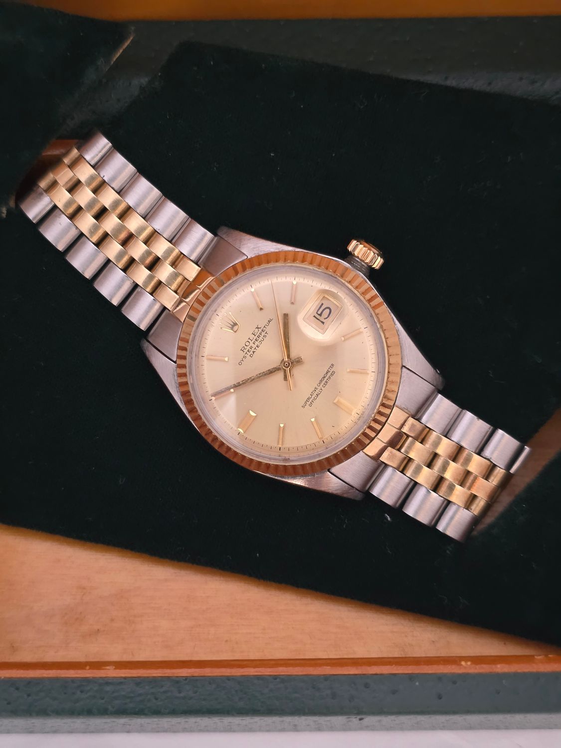 Rolex Datejust 1601 36mm Watch, Steel &amp; 18k Yellow Gold Box Set, 1971